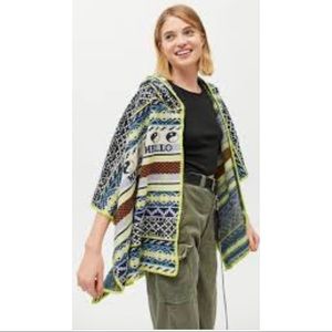 Urban Outfitters Fair Isle Cape Yin-Yang Poncho OS EUC